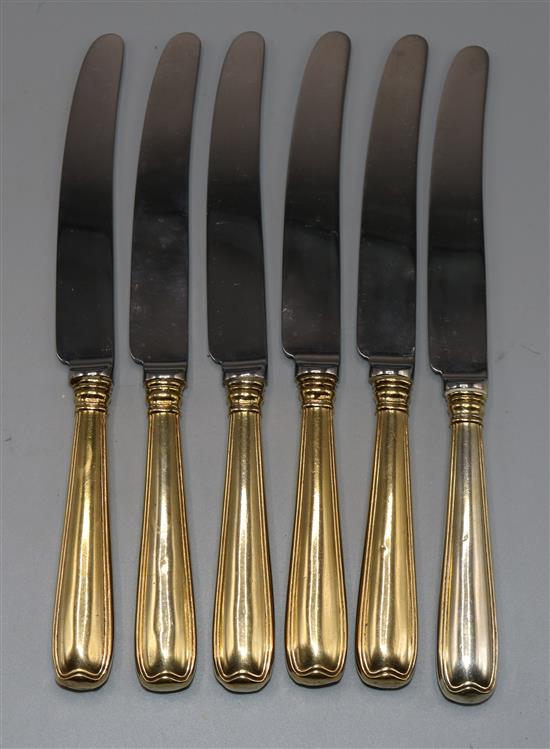 6 x 800 standard silver handled table knives